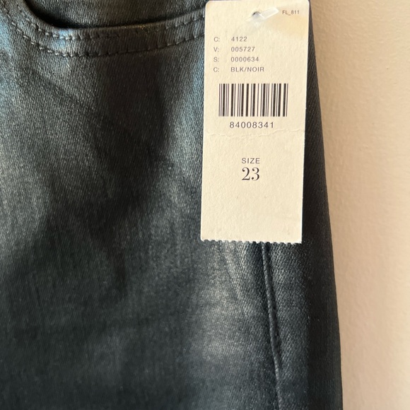 Paige Claudine Luxe Coating Black Jeans 23 BNWT - Picture 5 of 9